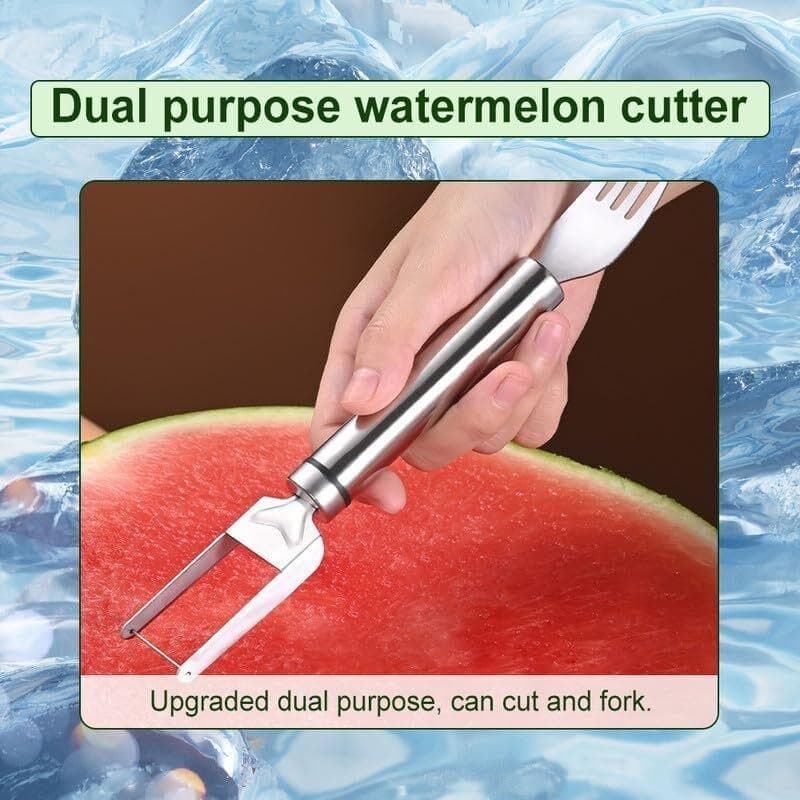 Stainless Steel Watermelon Slicer and Fork – 2-in-1 Fruit Tool - image 2