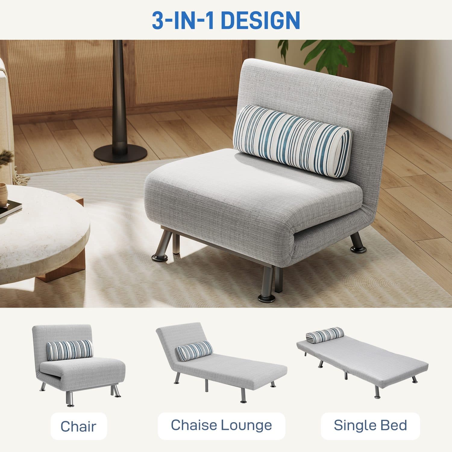 Light Grey Single Sofa Bed - image 5