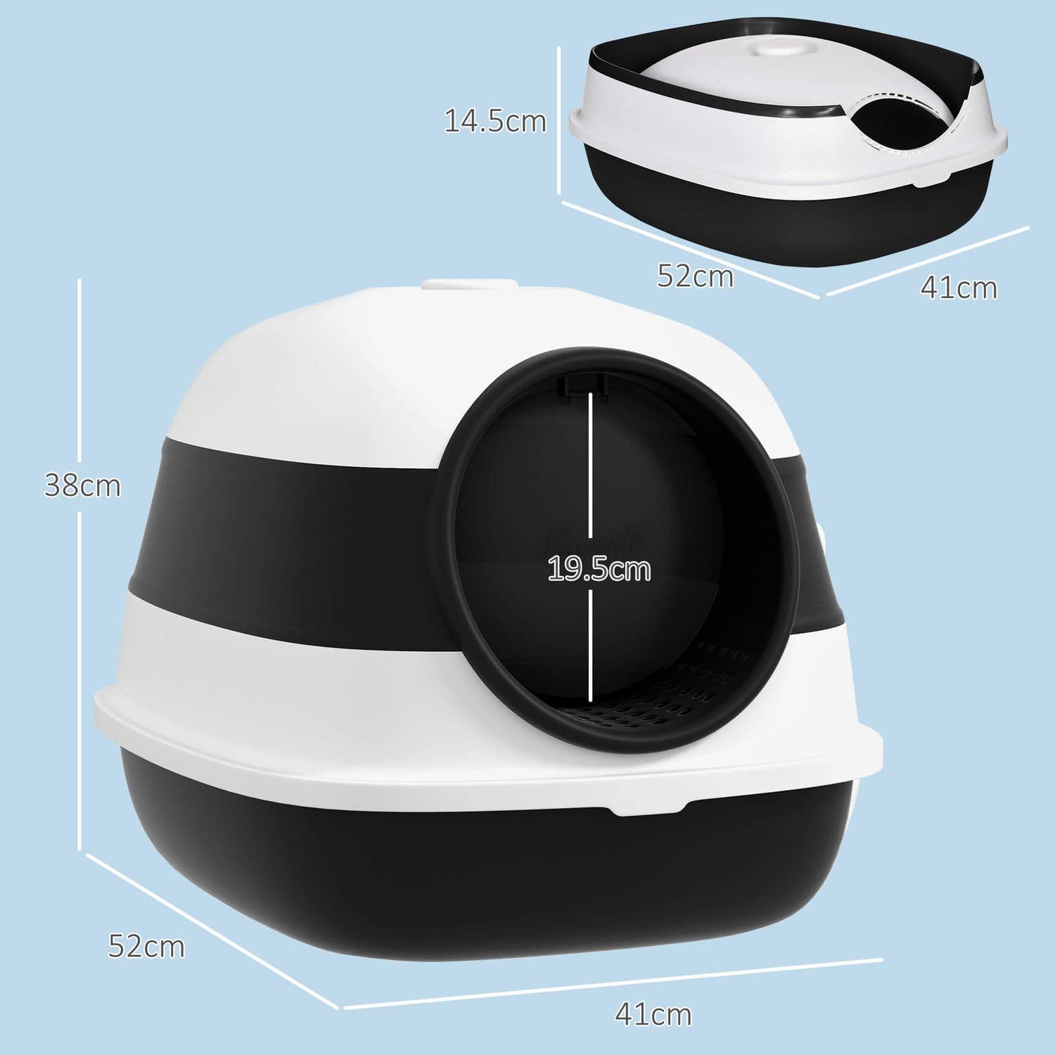 PawHut Enclosed Cat Litter Tray with Sand Leak Pedal - image 1