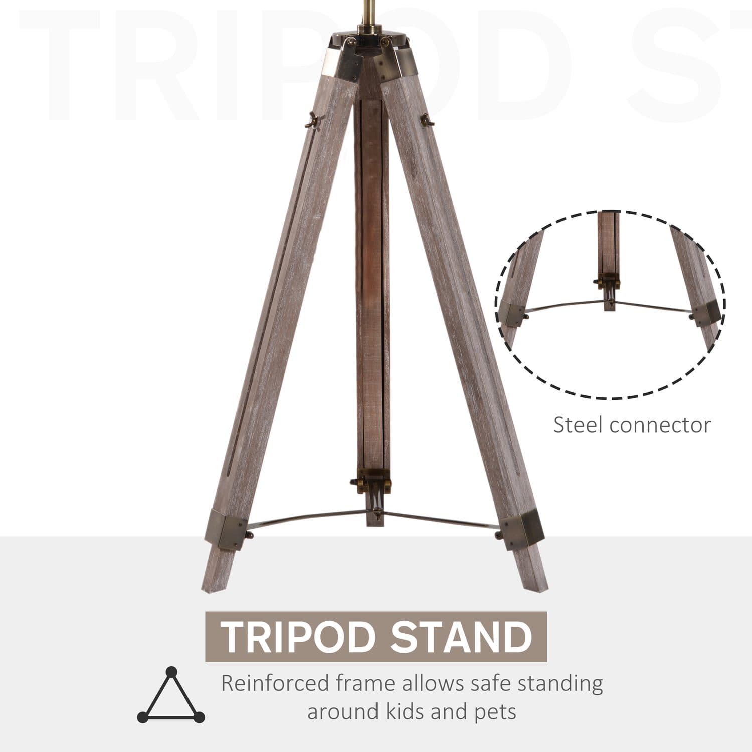 Industrial Tripod Floor Lamp - image 1