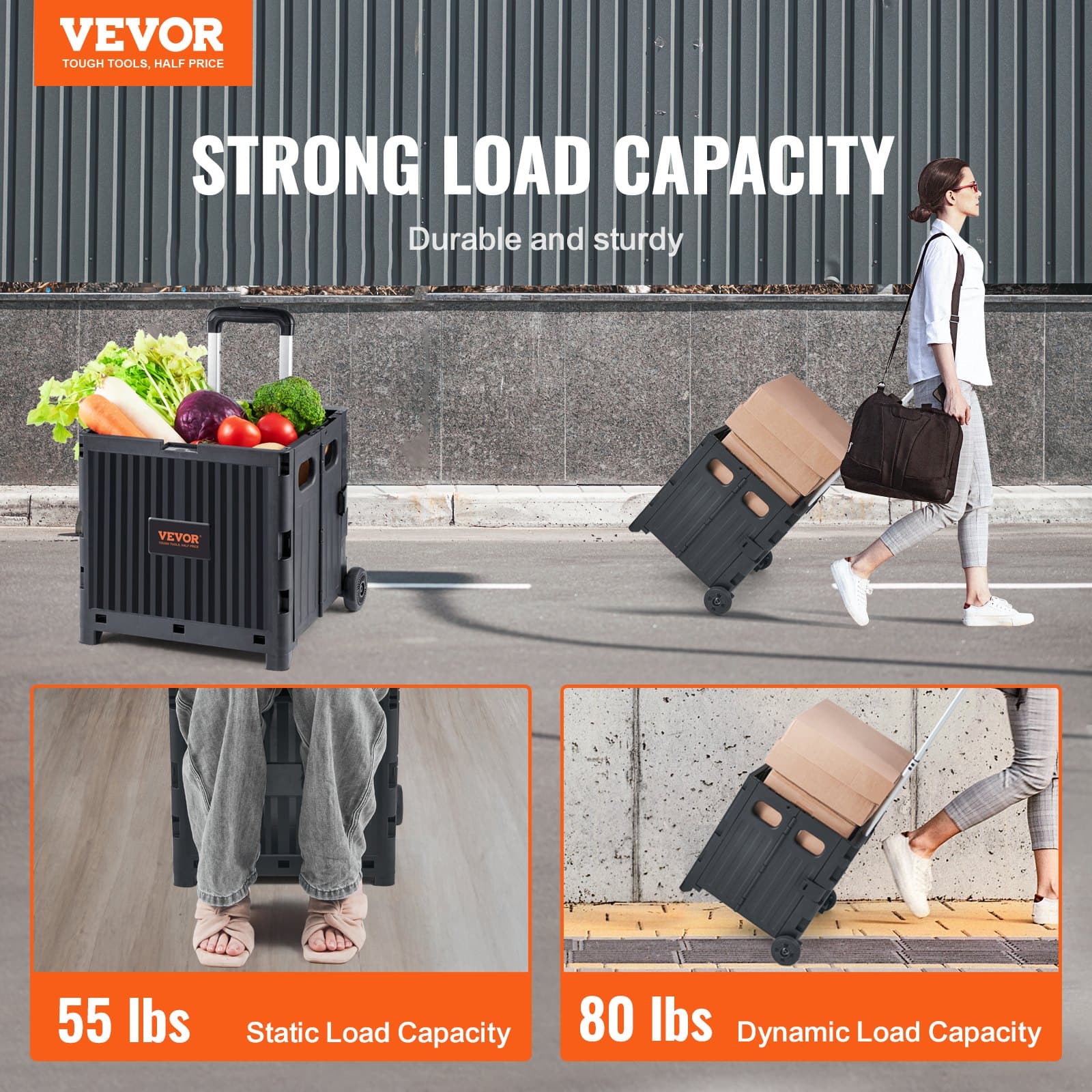 Folding Utility Cart with Telescopic Handle - image 4