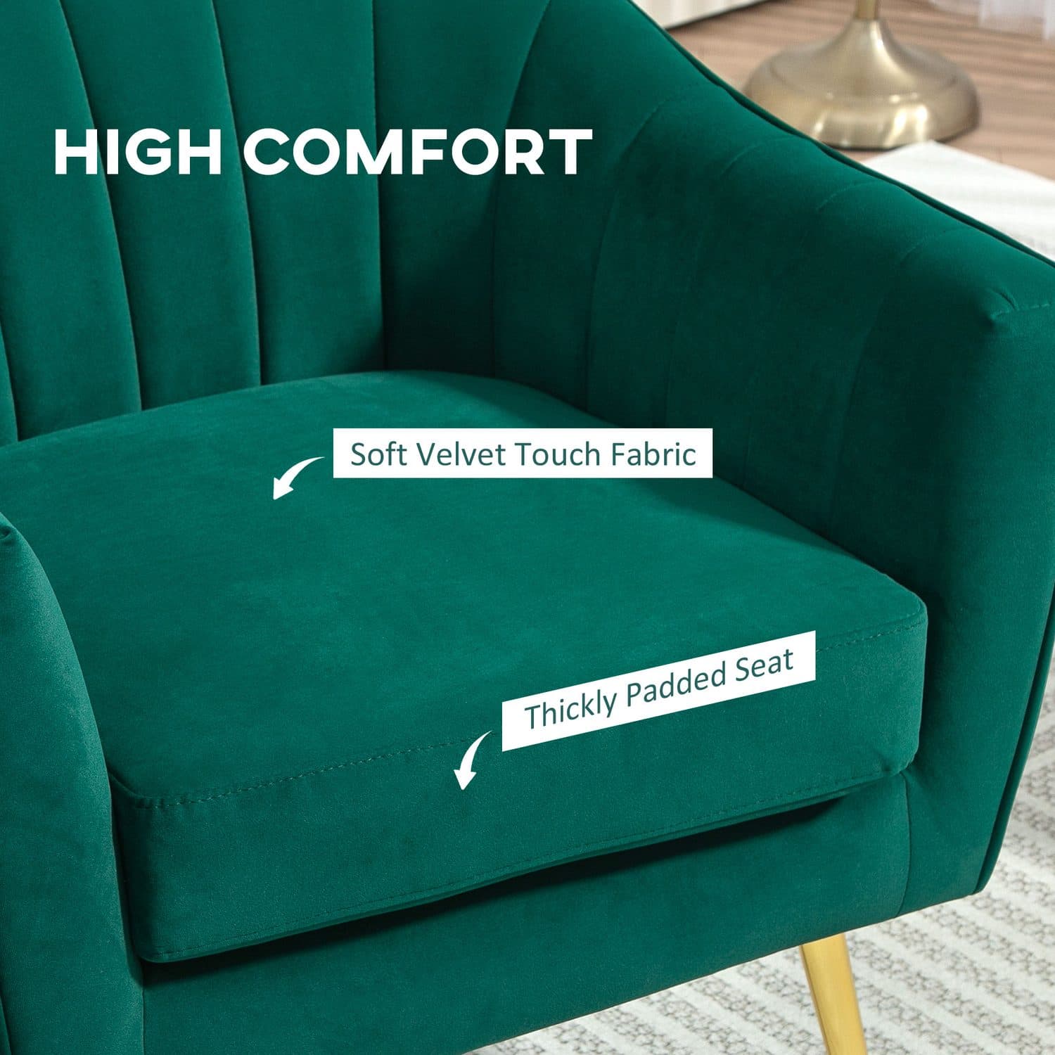 Green Velvet Tub Chair - image 1