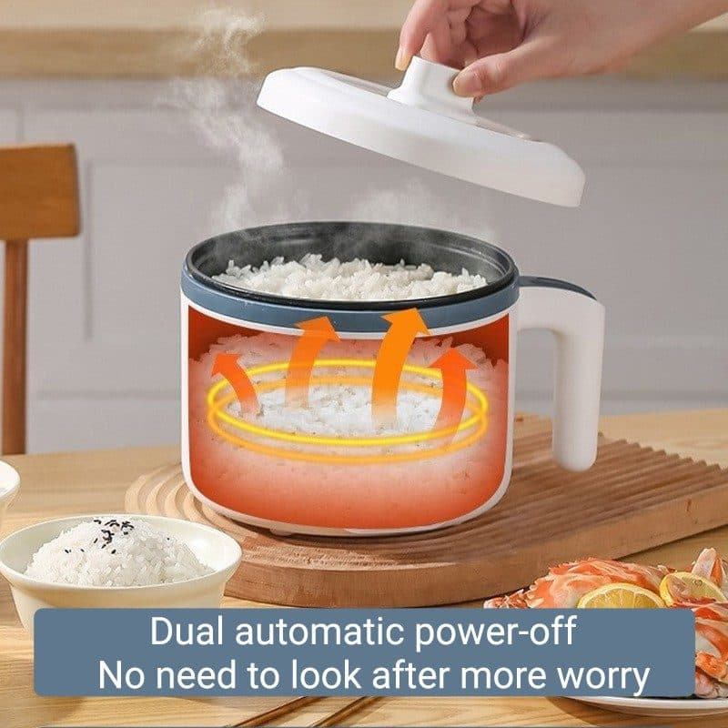 Compact 1.7L Rice Cooker and Double Layer Steamer for Small Kitchens - image 1