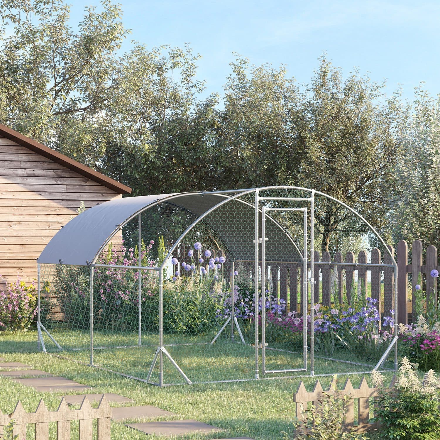 PawHut Walk-In Chicken Run, 2.8 x 3.8 x 2m - image 4