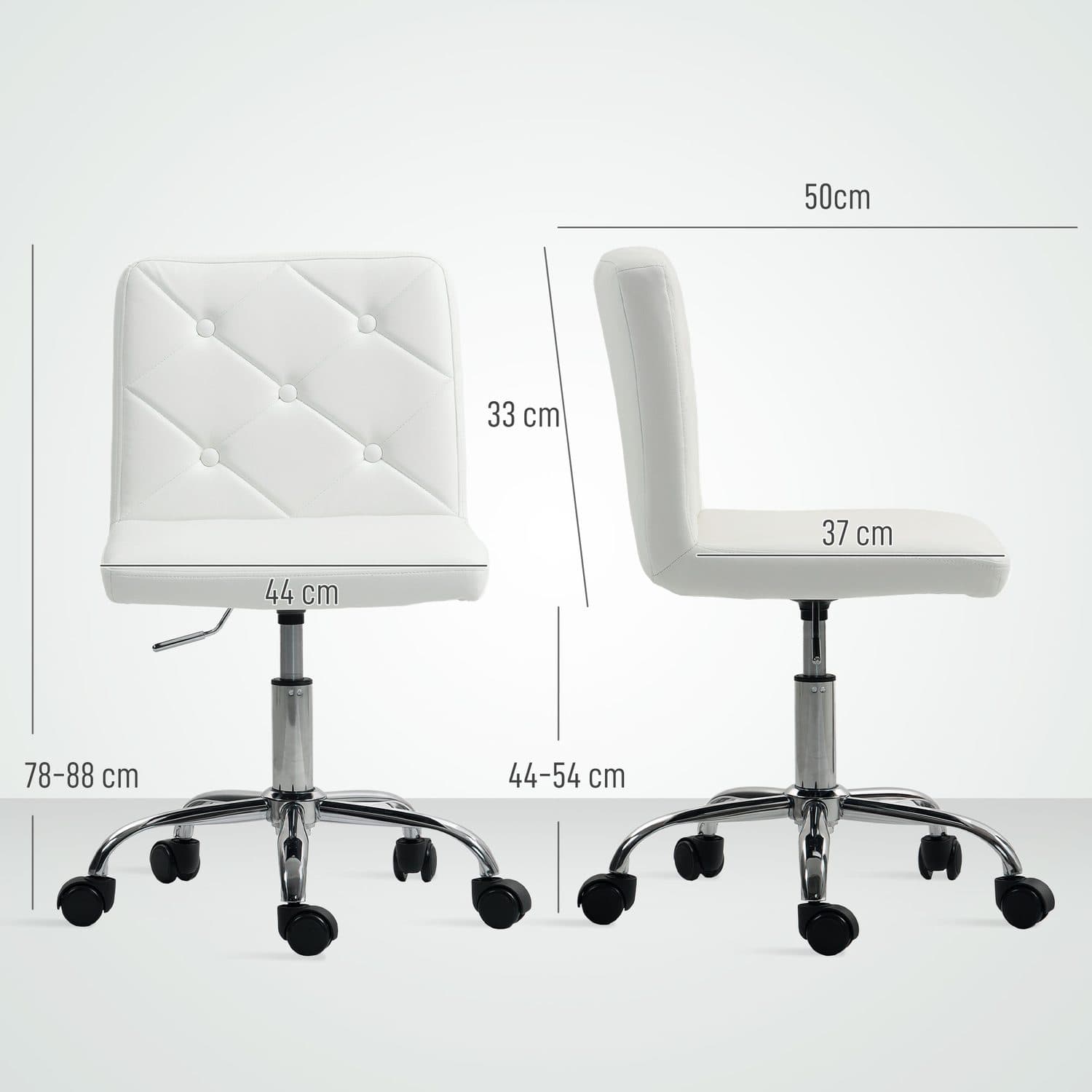 Modern White Armless Office Chair for Effortless Style - image 1