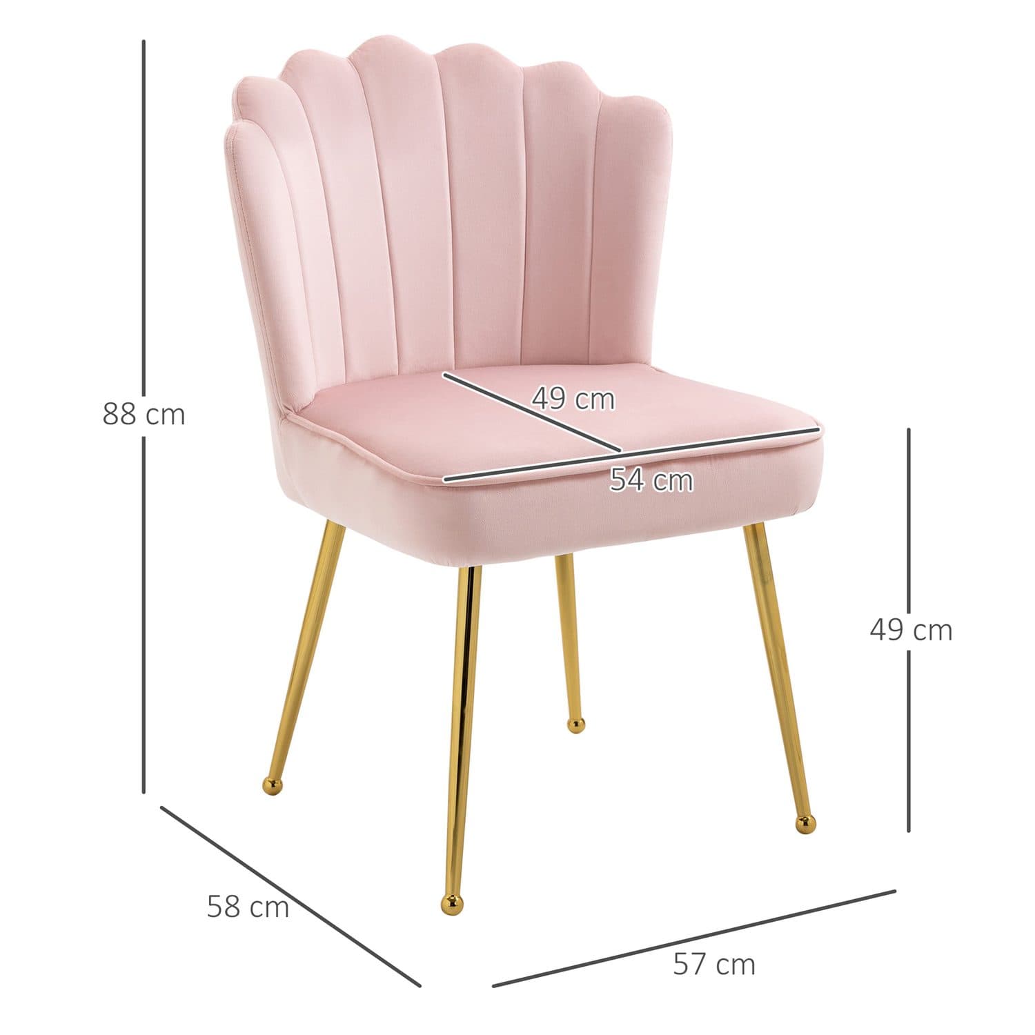 Pink Velvet Shell Accent Chair - image 2