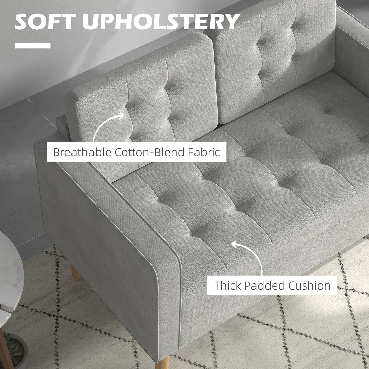 Light Grey 2 Seater Sofa with Clever Hidden Storage - image 2