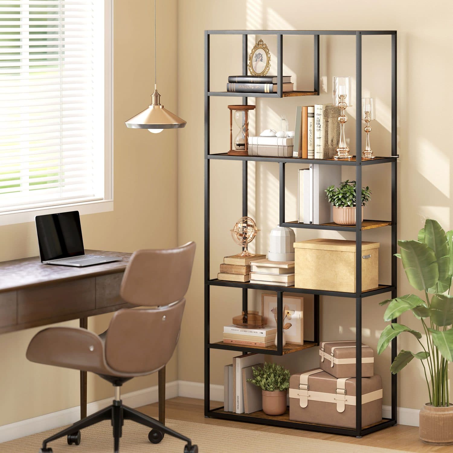 6-Tier Industrial Bookcase - image 3