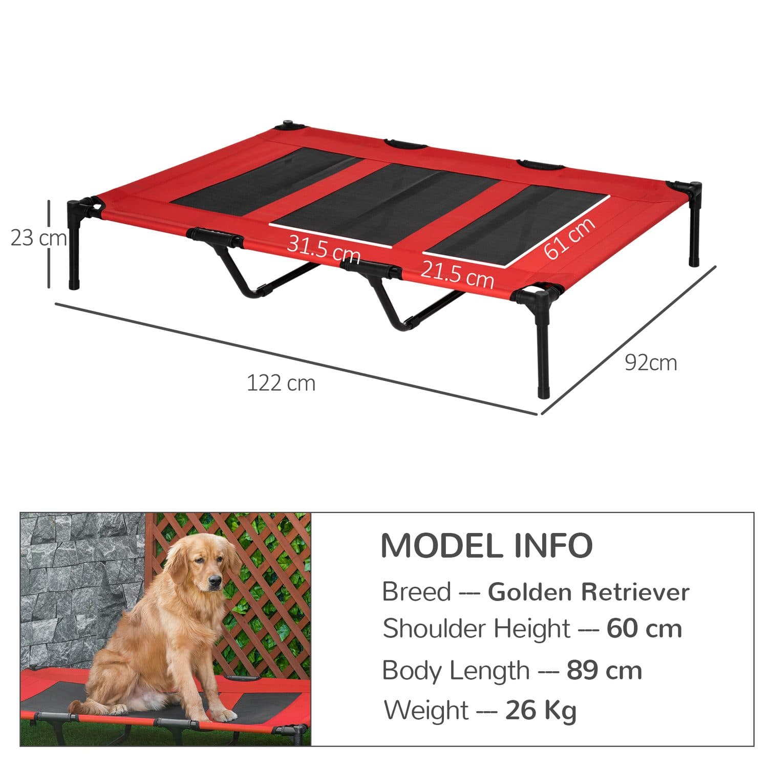 PawHut Raised Cooling Dog Bed for Indoor and Outdoor Use - image 3