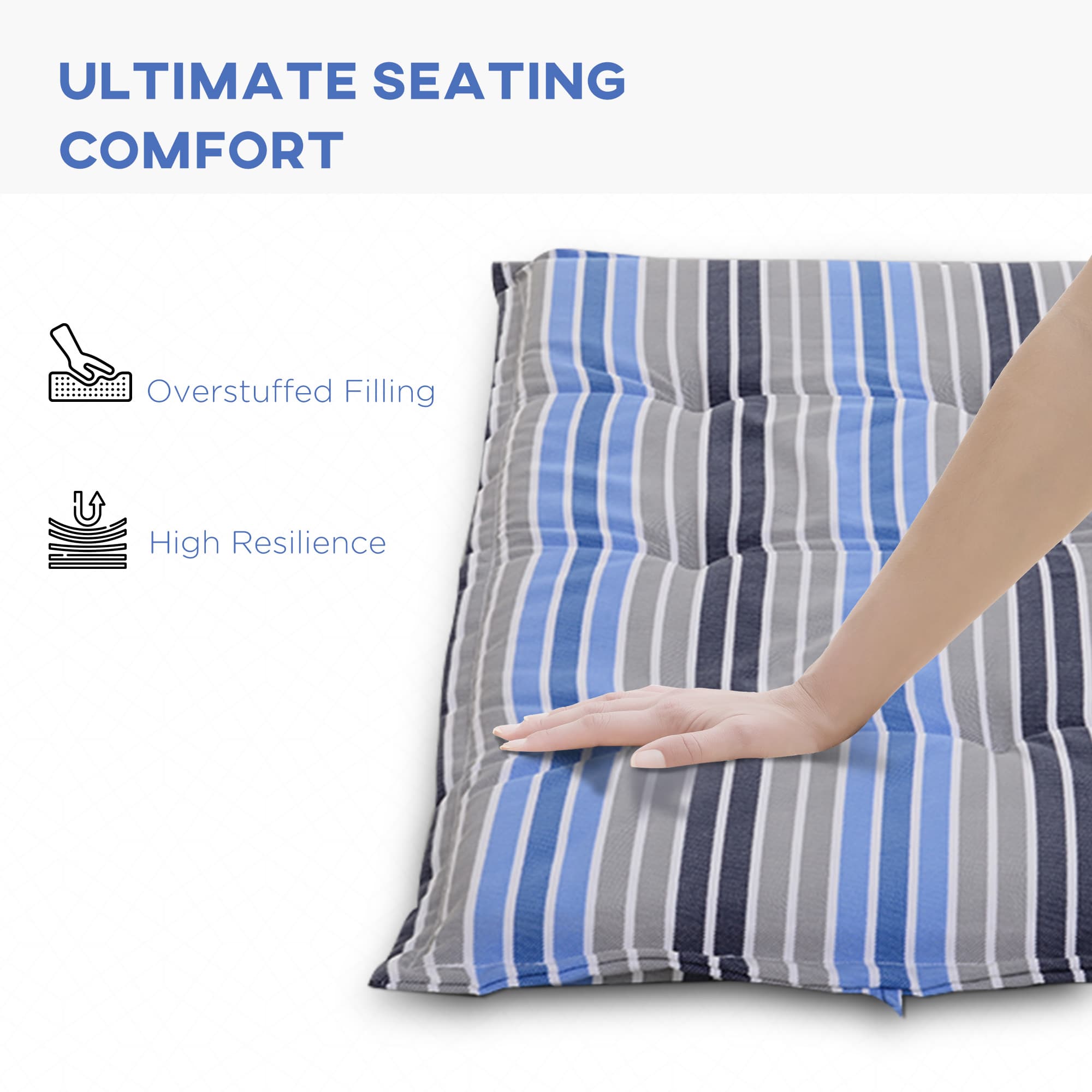 Two Striped Garden Bench Cushions That Tie Securely and Wash Easily - image 5