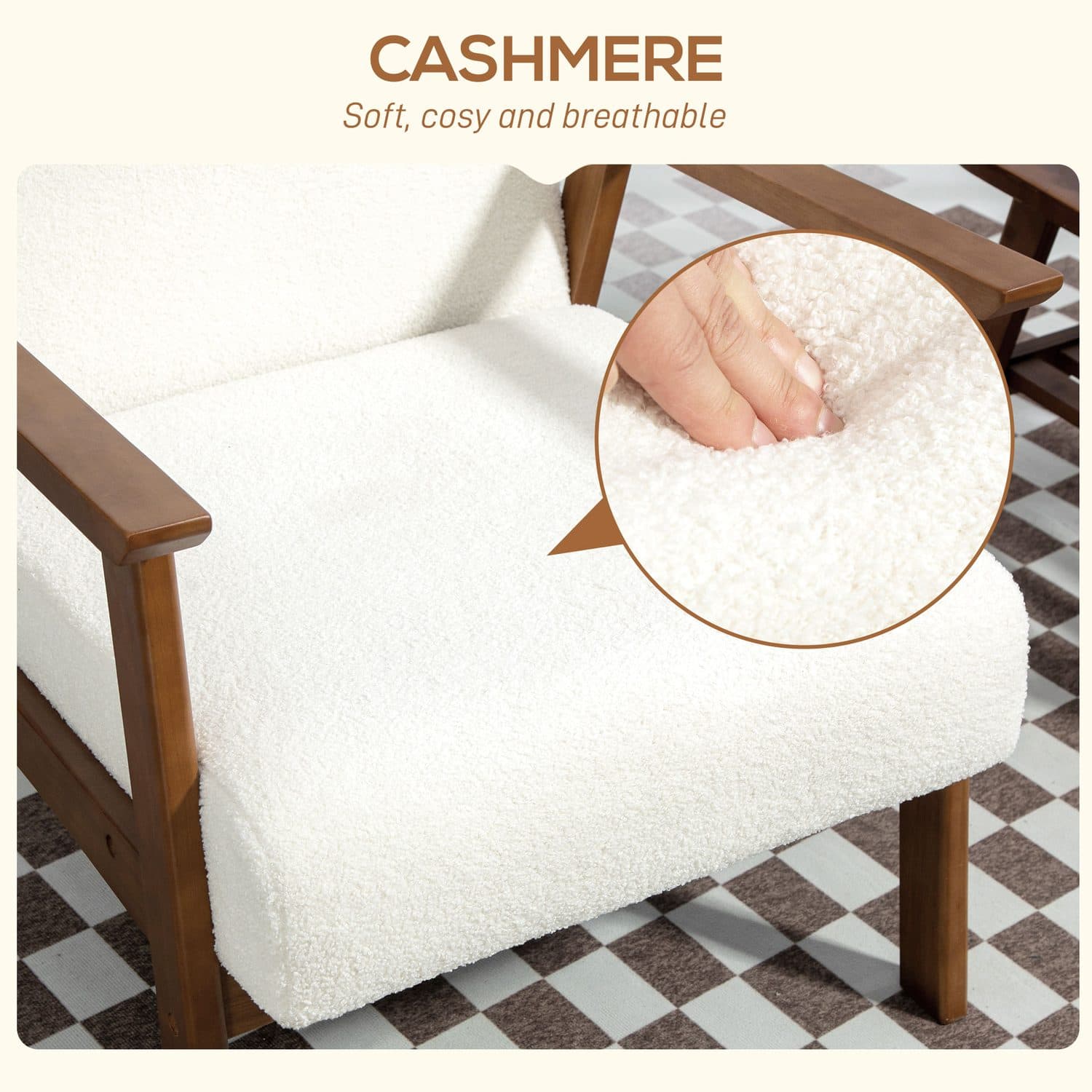 Mid Century Boucle Accent Chair - image 1