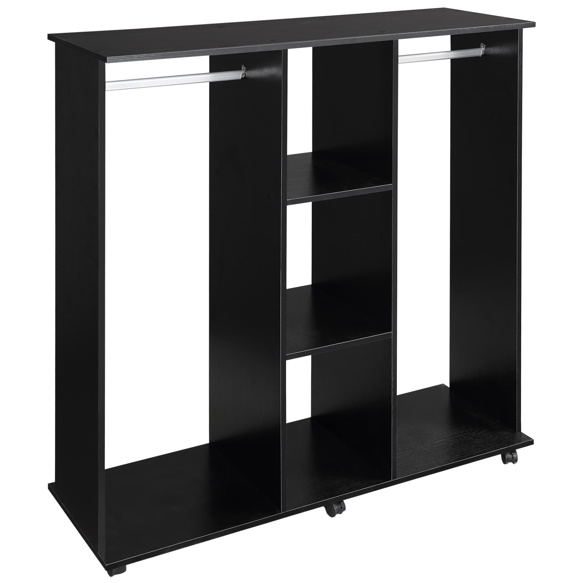 Black Mobile Open Wardrobe