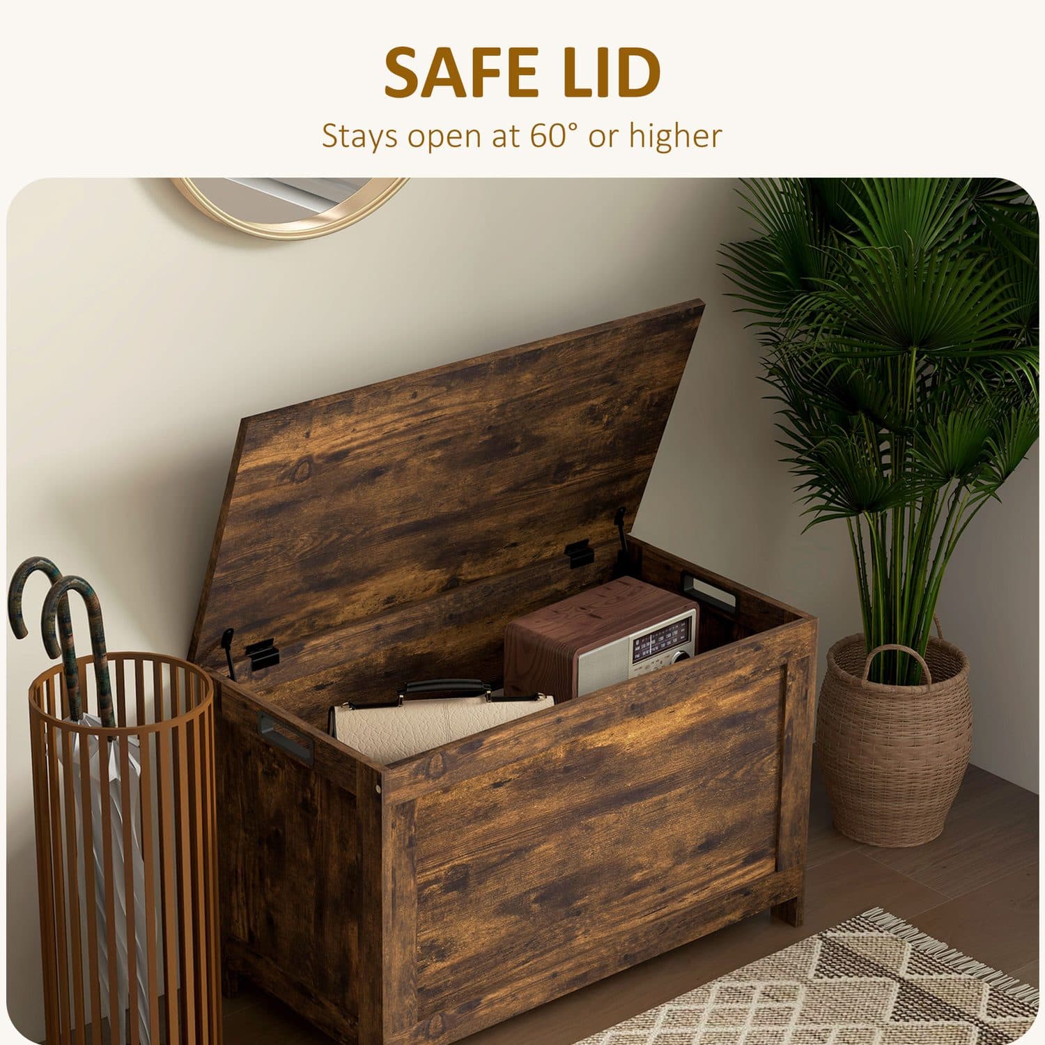 Rustic Wooden Storage Chest - image 2