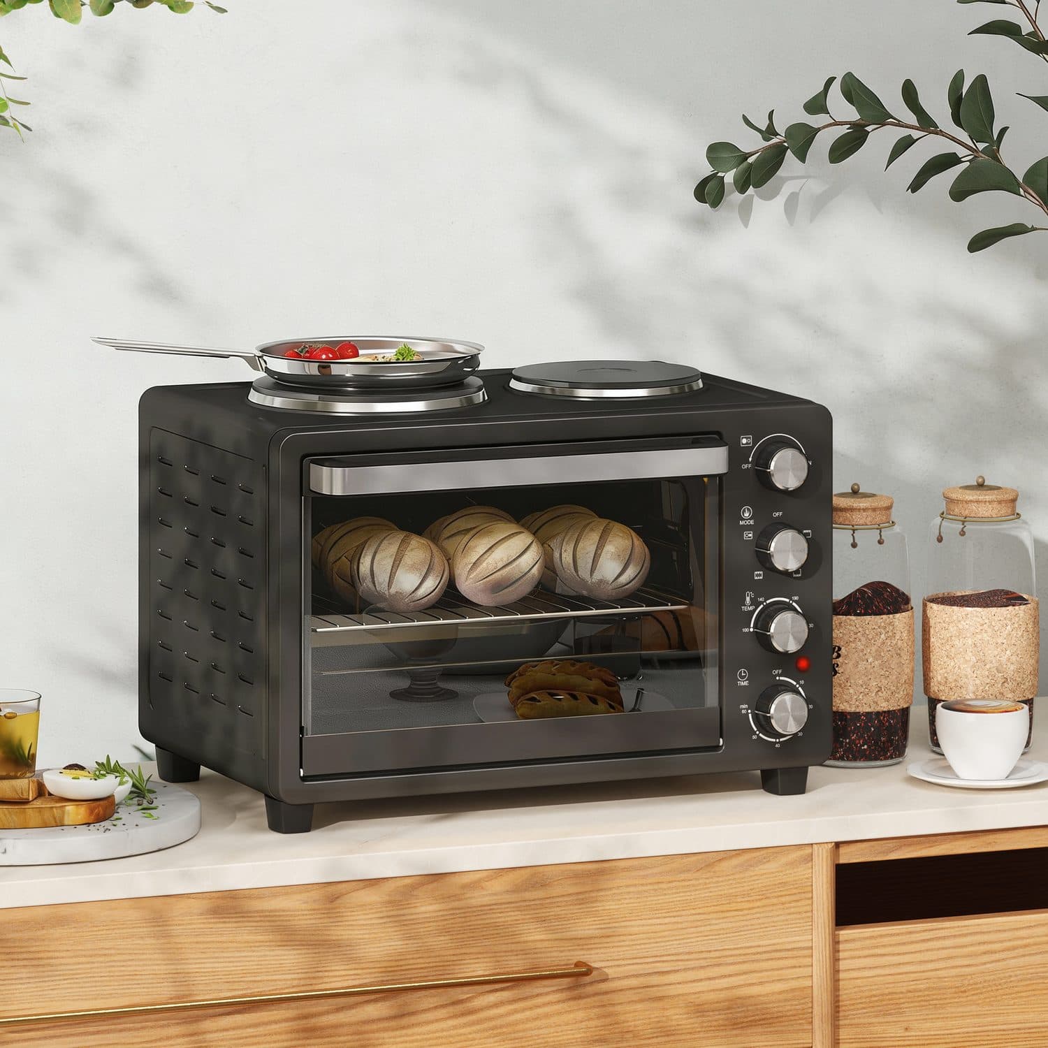 28L Mini Oven & Dual Hot Plates - image 2