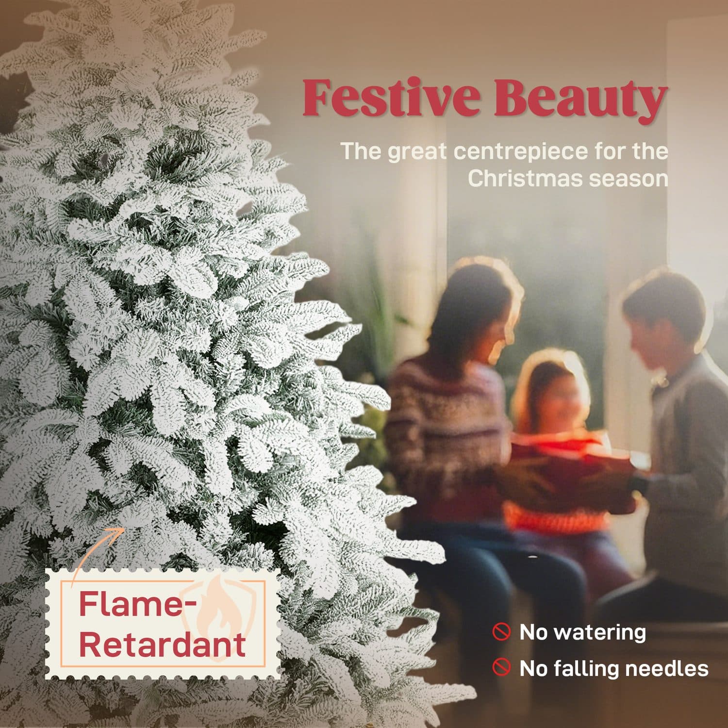 6ft Snowy Artificial Christmas Tree for a Magical Festive Home - image 1