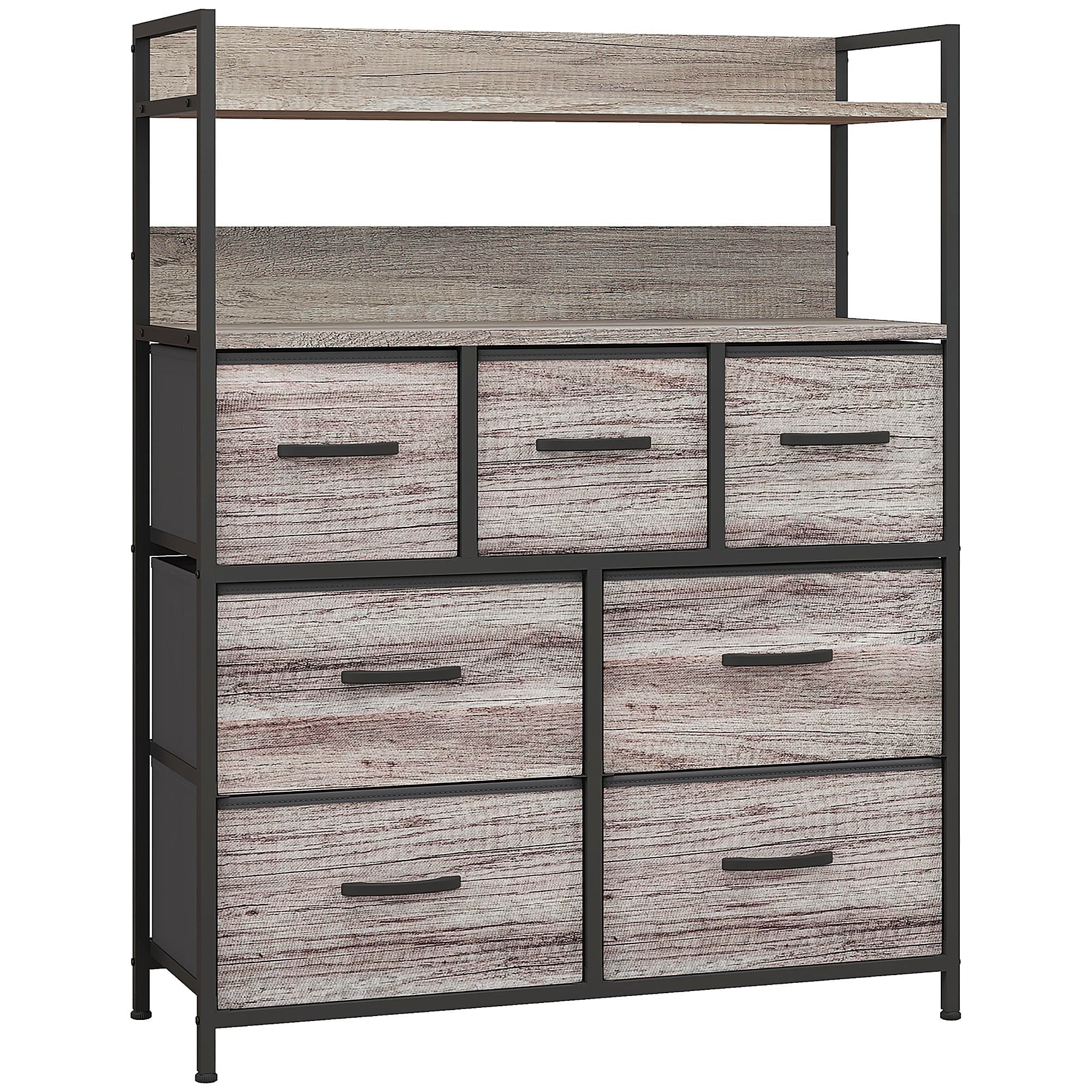 7-Drawer Rustic Grey Chest
