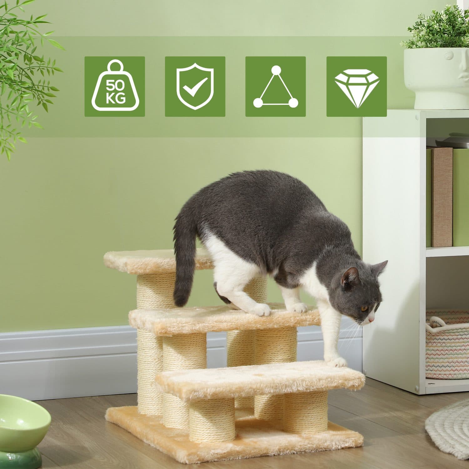 Pet Steps for Cats and Small Dogs with Sisal Scratching Posts - image 4