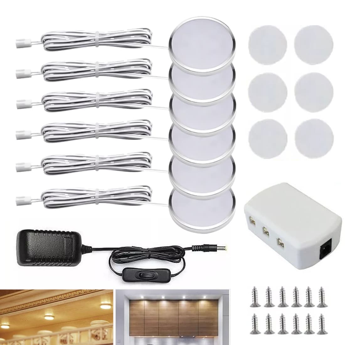 Warm White LED Under Cabinet Puck Light Kit - image 1