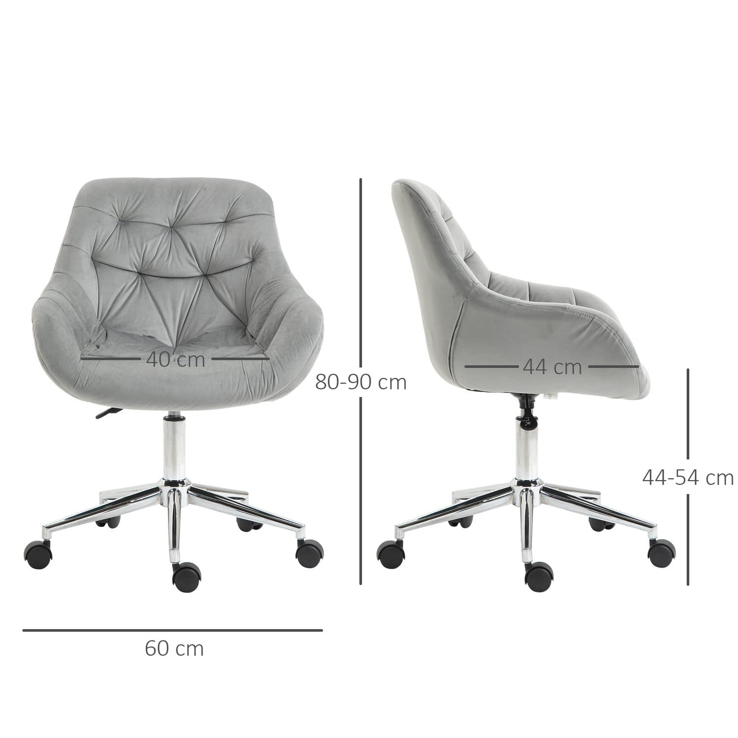 Grey Velvet Office Chair - image 4