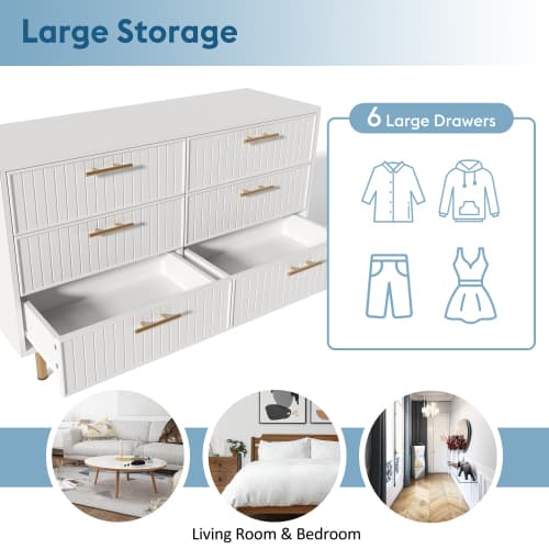 Ribbed 6-Drawer Sideboard - image 7