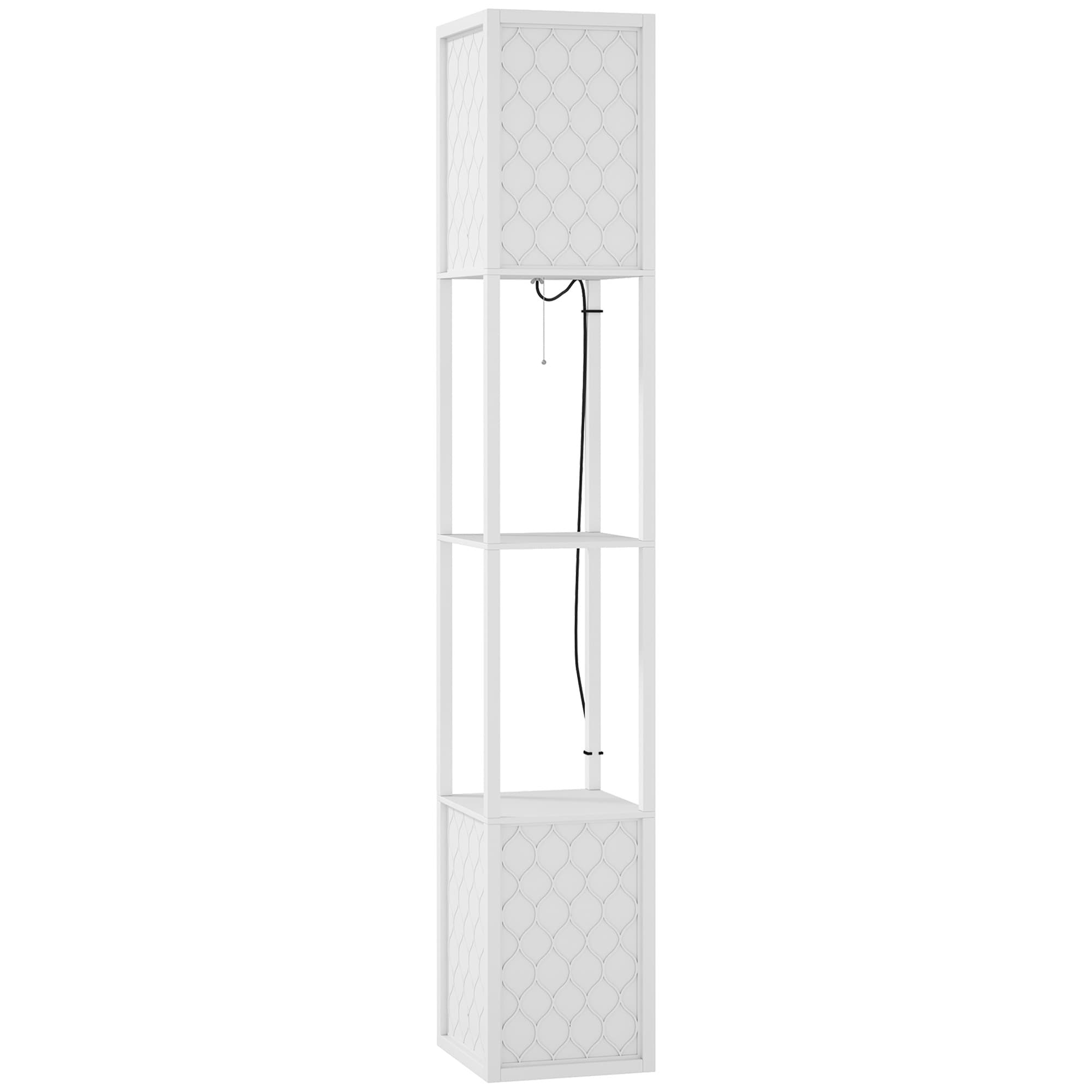 Dual-Light Floor Lamp with Two Built-In Display Shelves