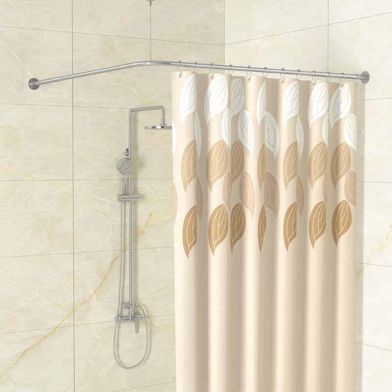 Adjustable L-Shaped Shower Rail for Corner Bath Spaces - image 5
