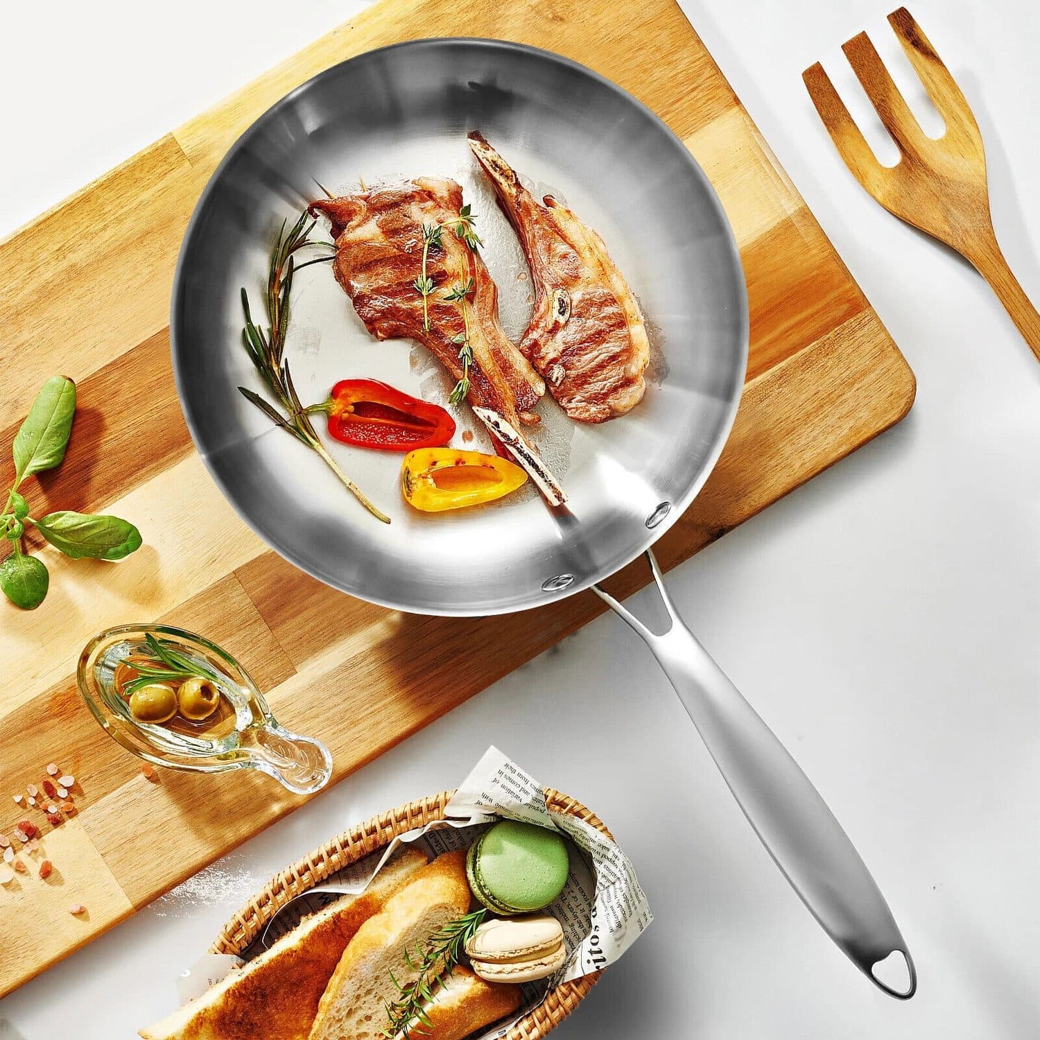 28cm Uncoated Stainless Steel Frying Pan — Chemical-Free Cooking - image 9