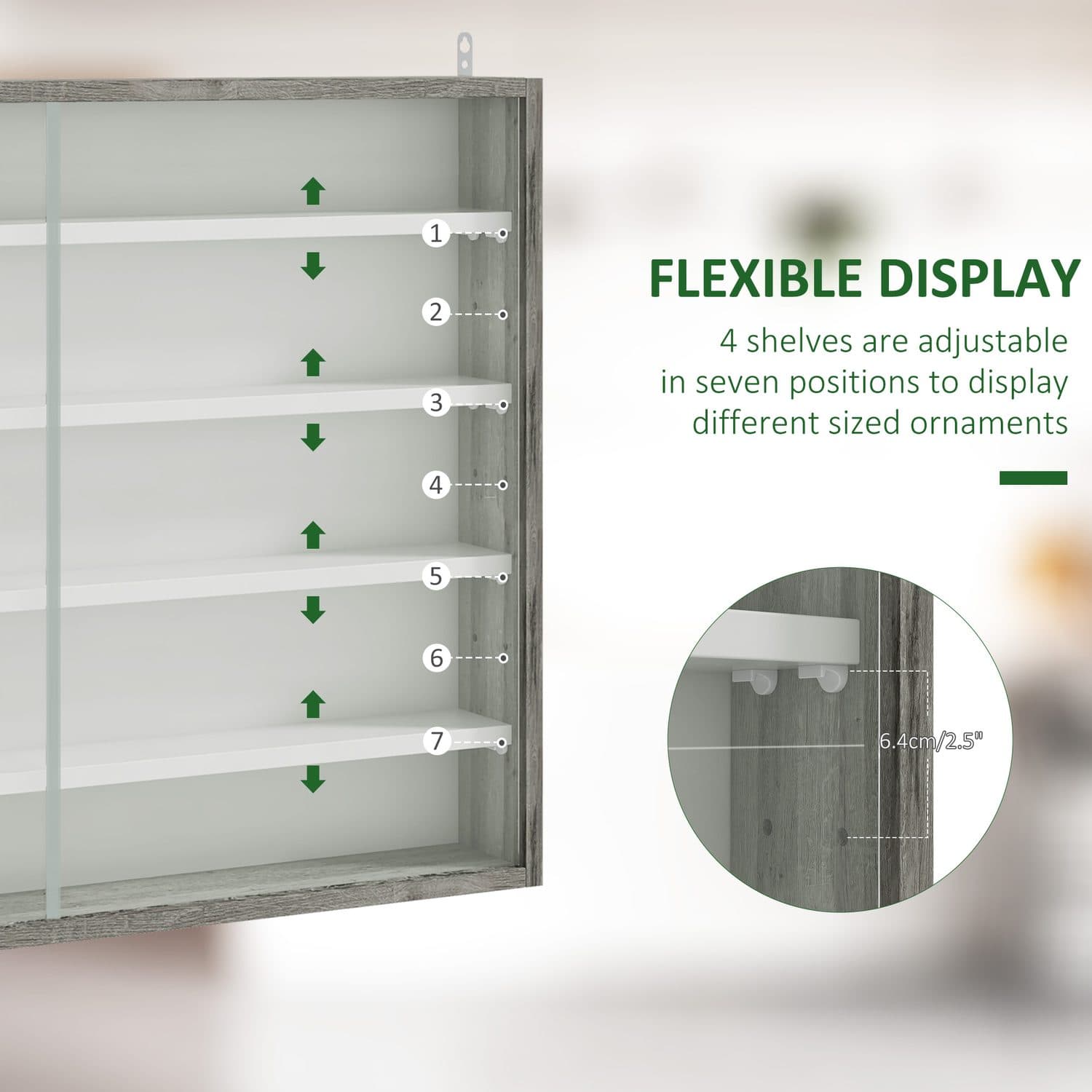 Grey Wood Wall Display Cabinet - image 4