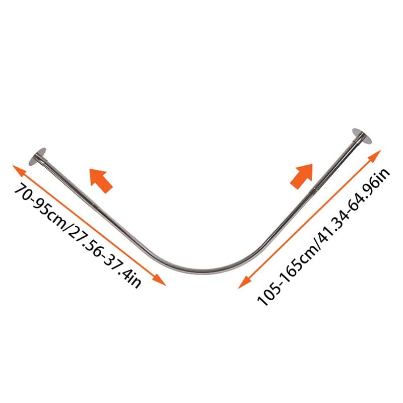 Adjustable L-Shaped Shower Rail for Corner Bath Spaces - image 4