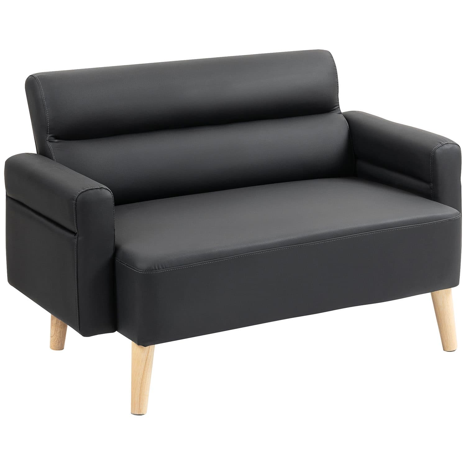 A Small Faux Leather Sofa That Earns Its Space - Black