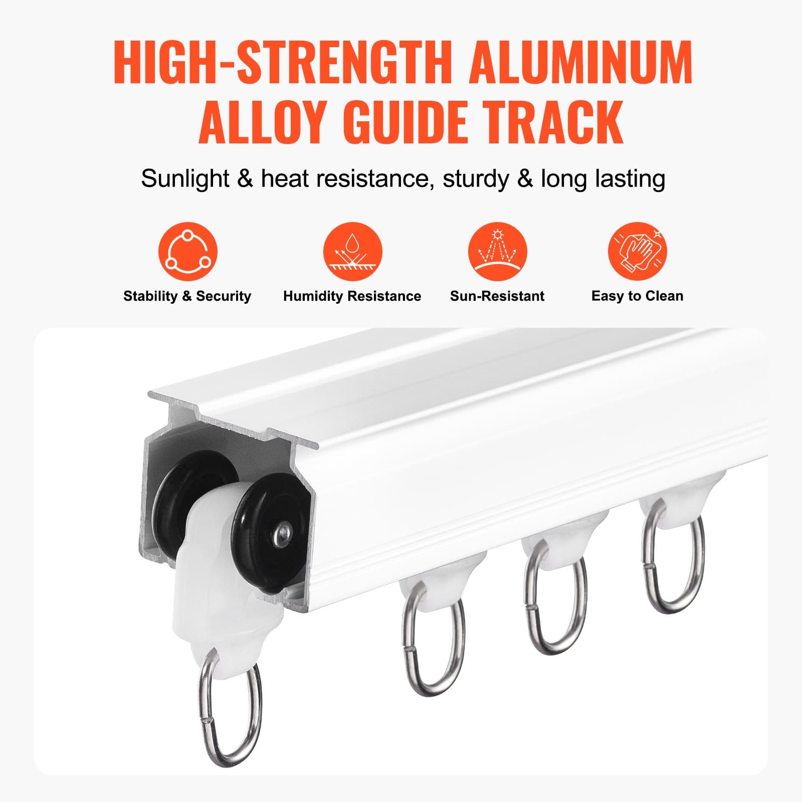 Heavy-Duty, Silent Aluminium Curtain Track for All Curtain Types - image 4