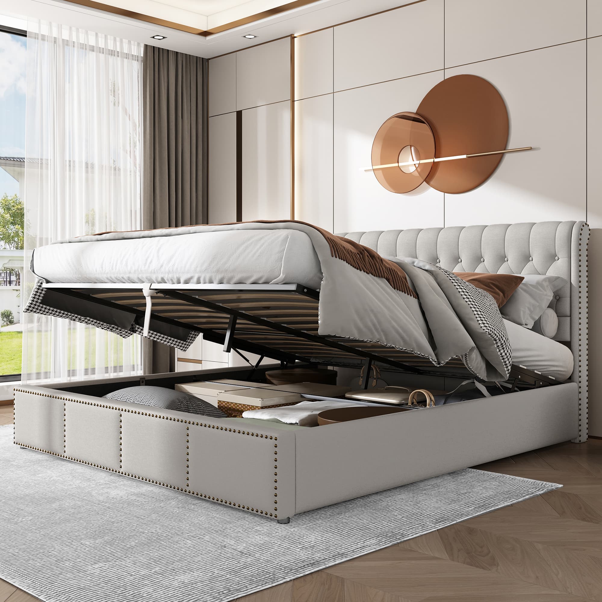 Your Super King Ottoman Bed - LIGHT GREY