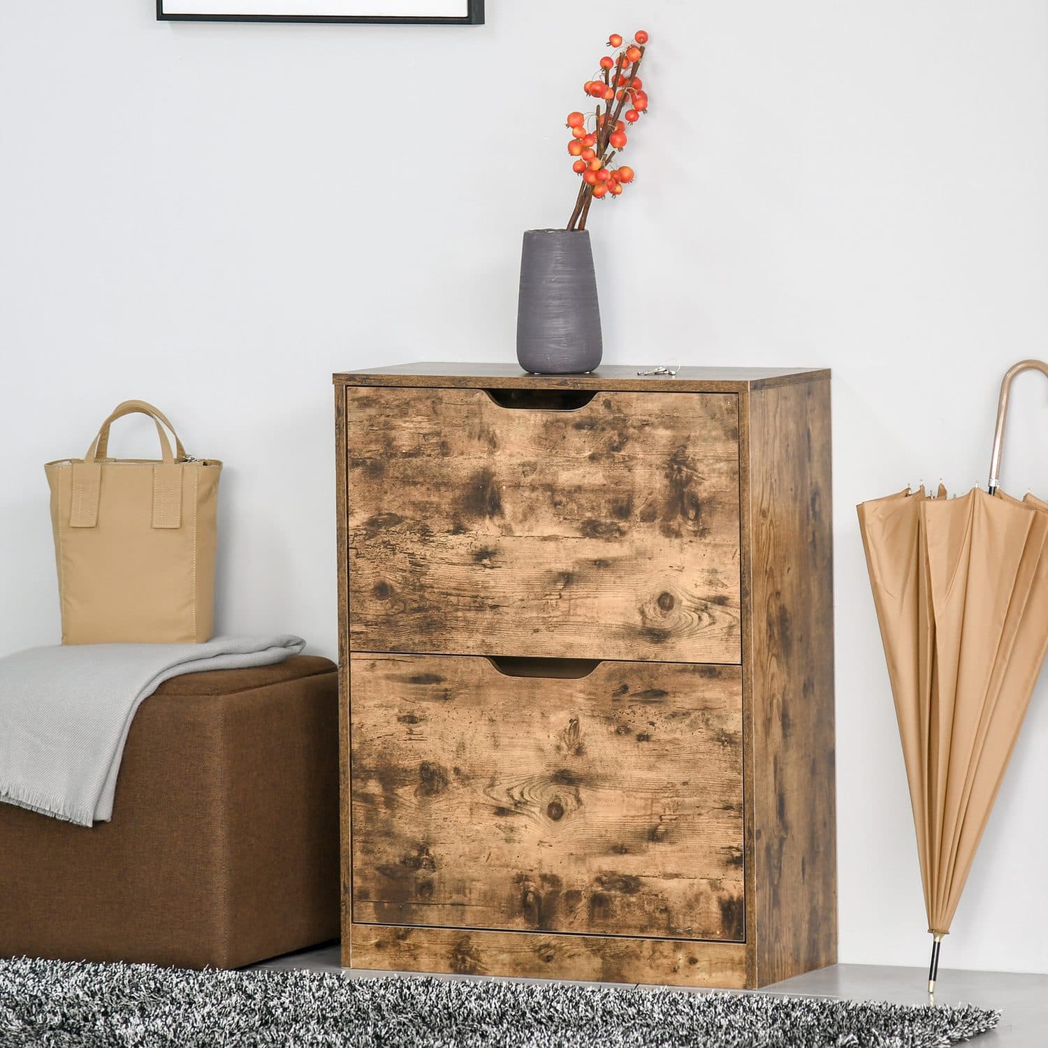 Slim Rustic Shoe Cabinet - image 5