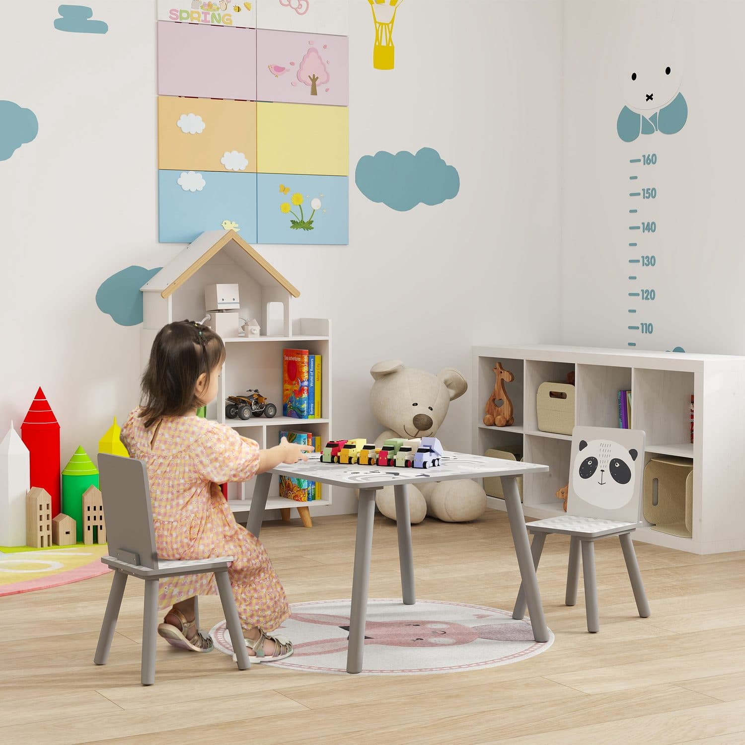 ZONEKIZ Grey Kids Table and Chairs for Effortless Play - image 5