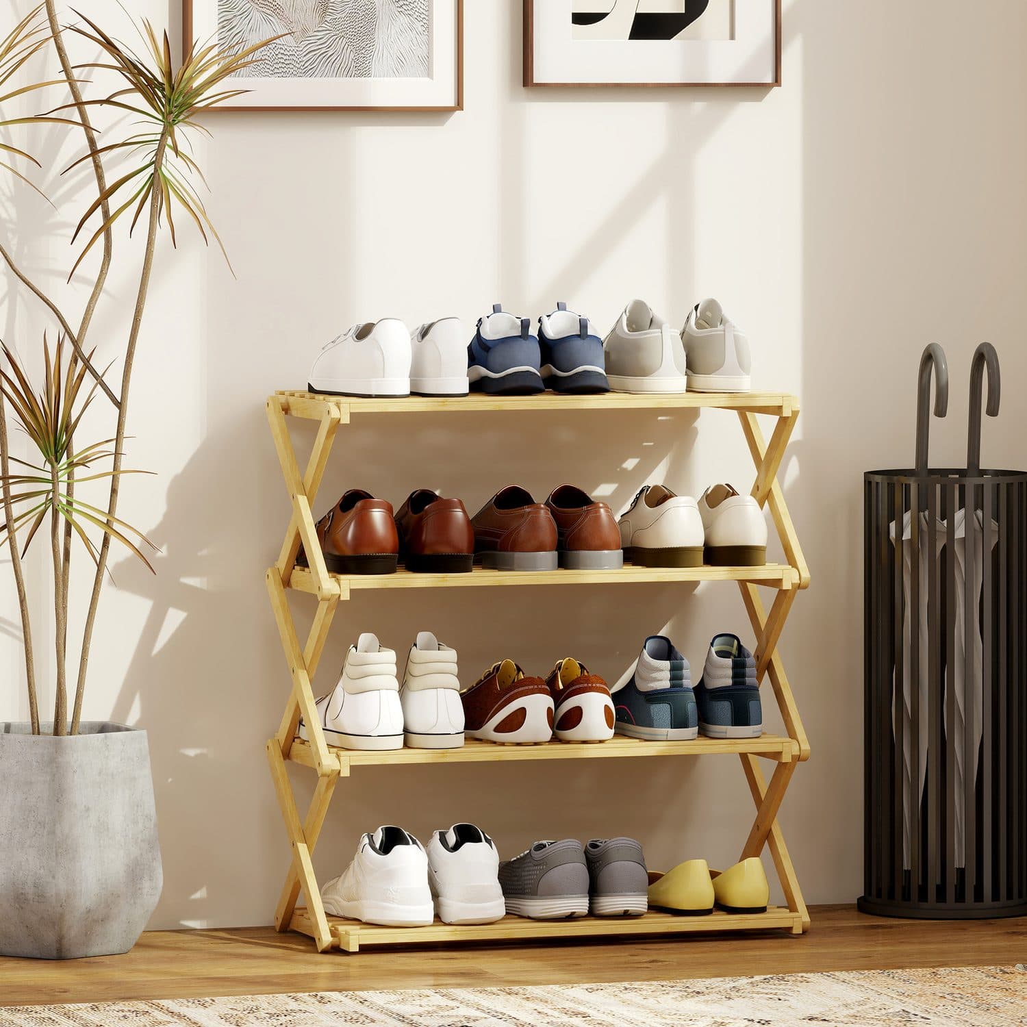 Natural Bamboo Shoe Rack for Tidy Everyday Footwear - image 2