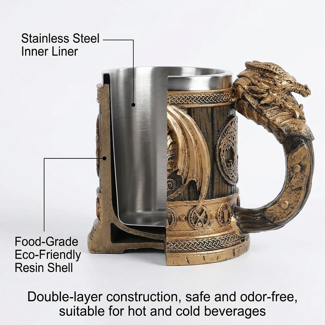 A Bar-Ready Dragon Tankard with Resin Exterior - image 3