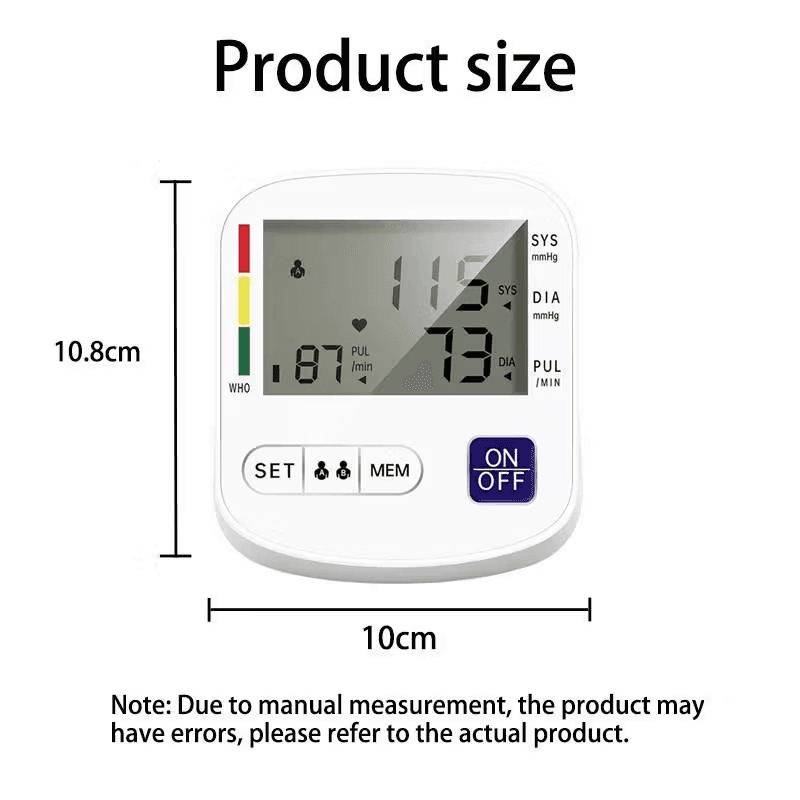 Home Blood Pressure Monitor with Backlit Display and Dual-User Memory - image 4