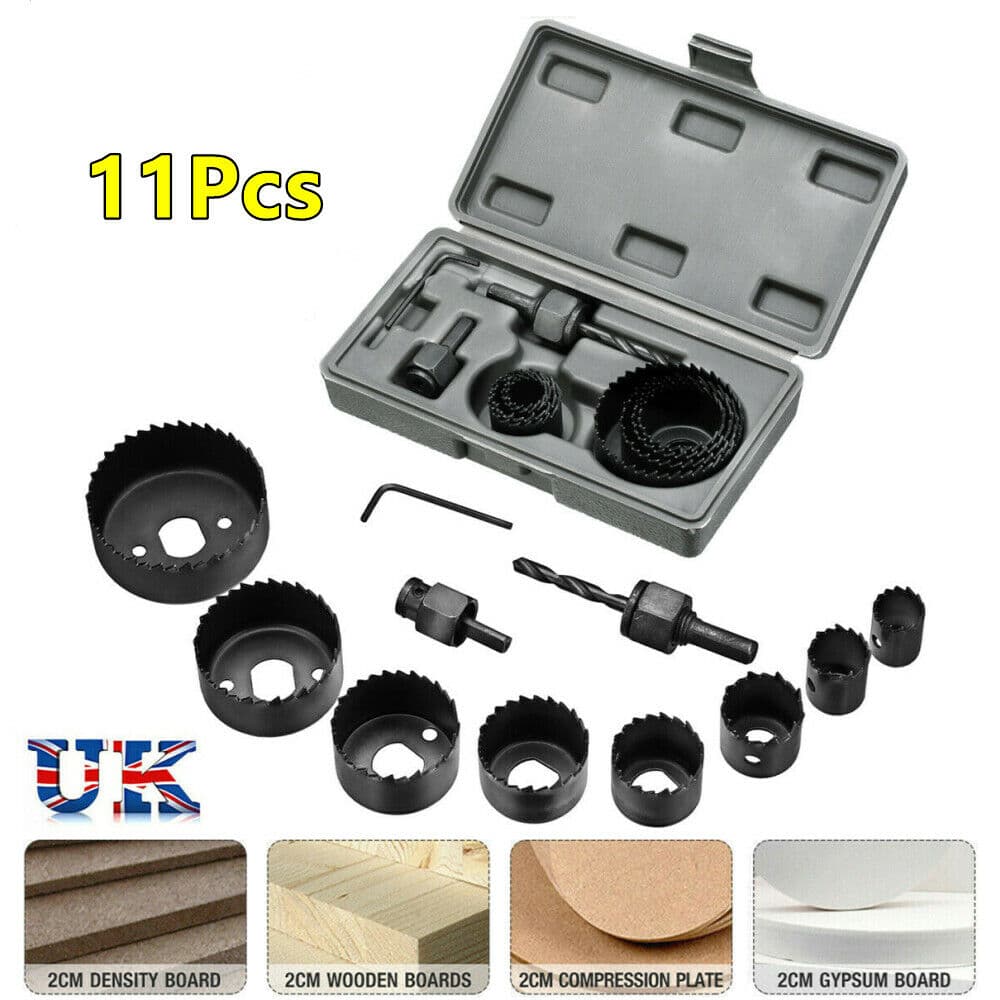 11 Piece Hole Saw Kit for Clean Circular Cuts