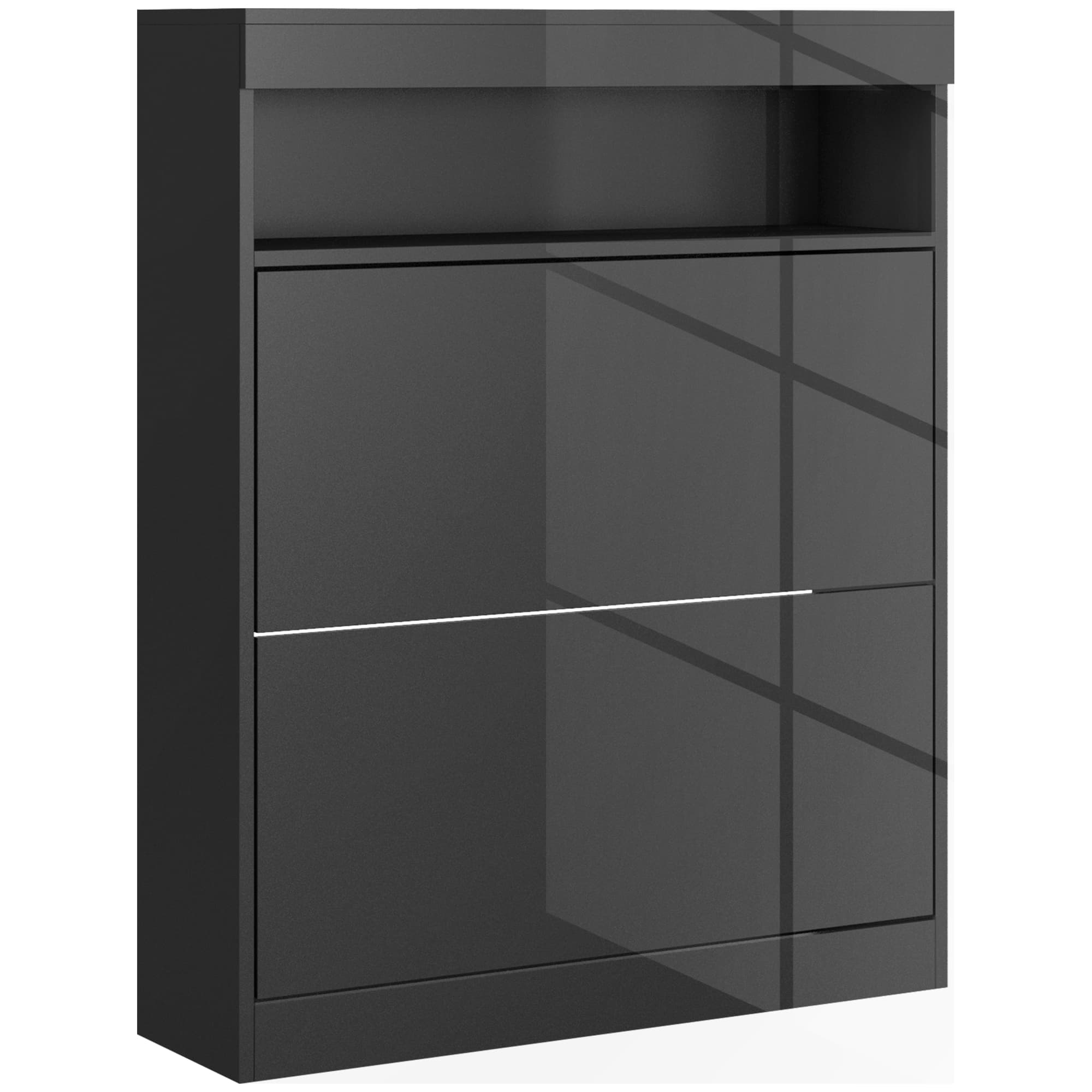 The Slim High-Gloss Shoe Cabinet That Hides 16 Pairs