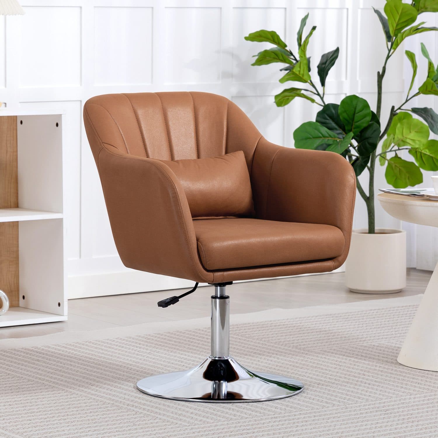 Brown Swivel Accent Chair - image 2