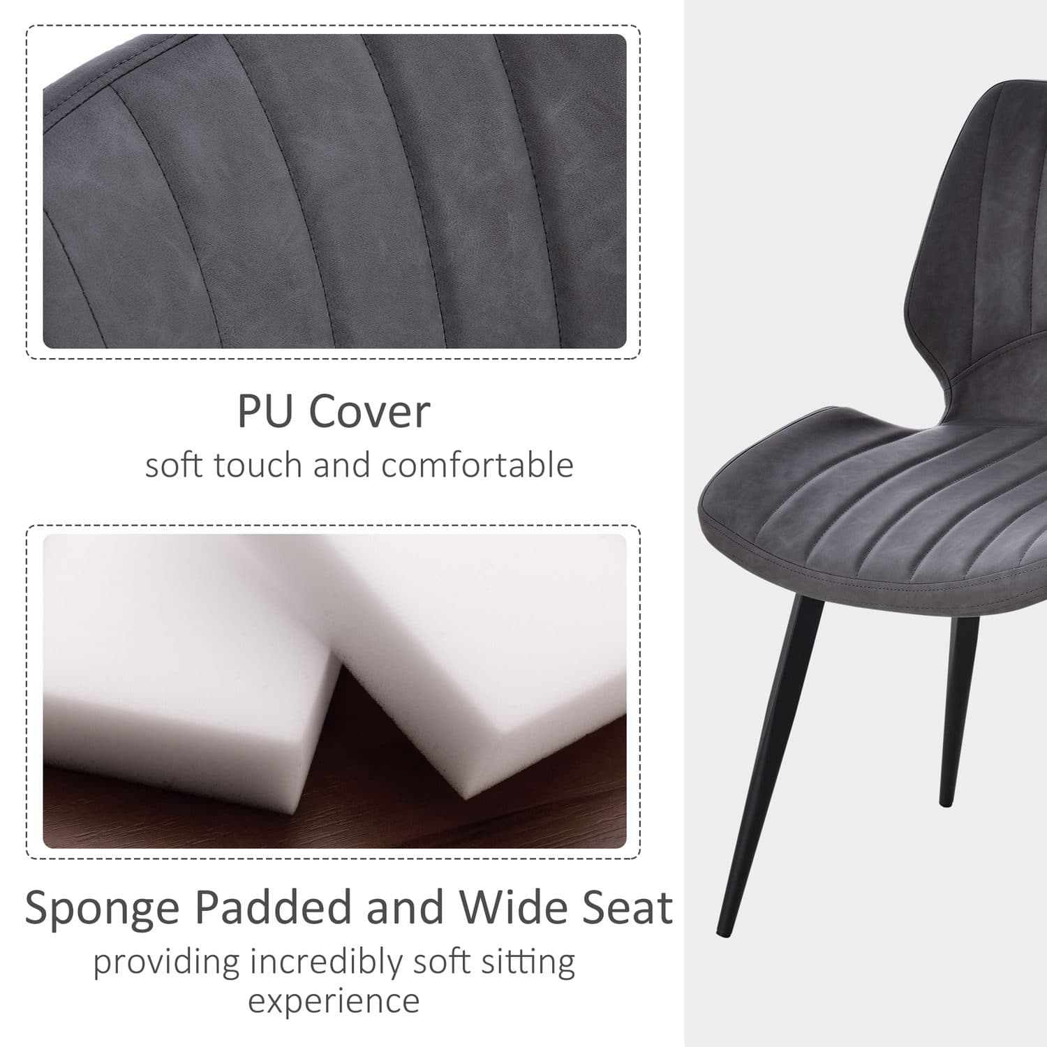 Vintage Grey Leather Chairs - image 2