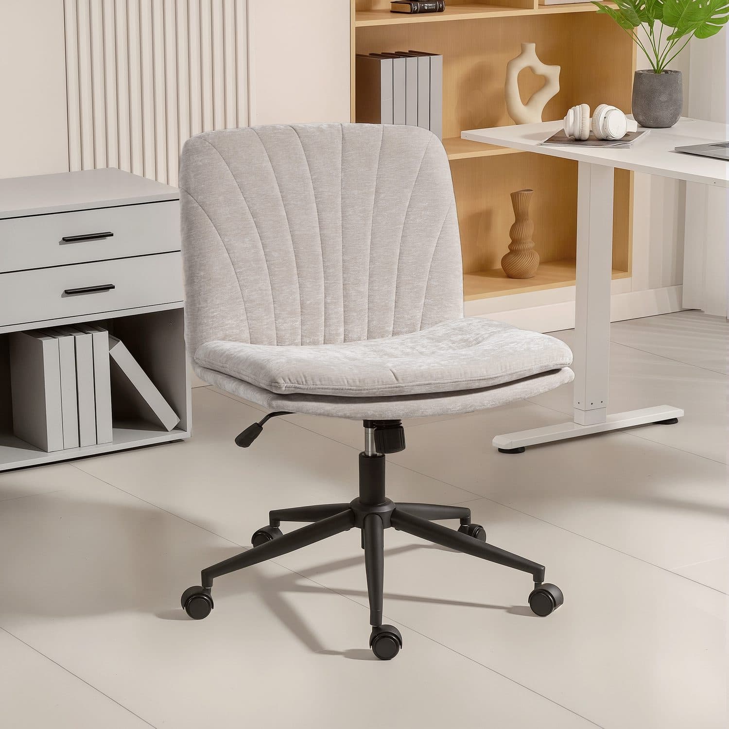 Beige Criss Cross Chair - image 3