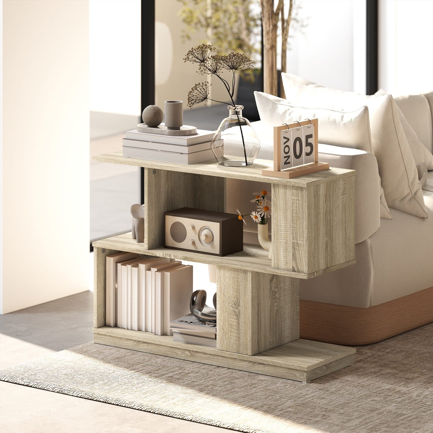 Slim S-Shaped Side Table for Small Spaces - image 4