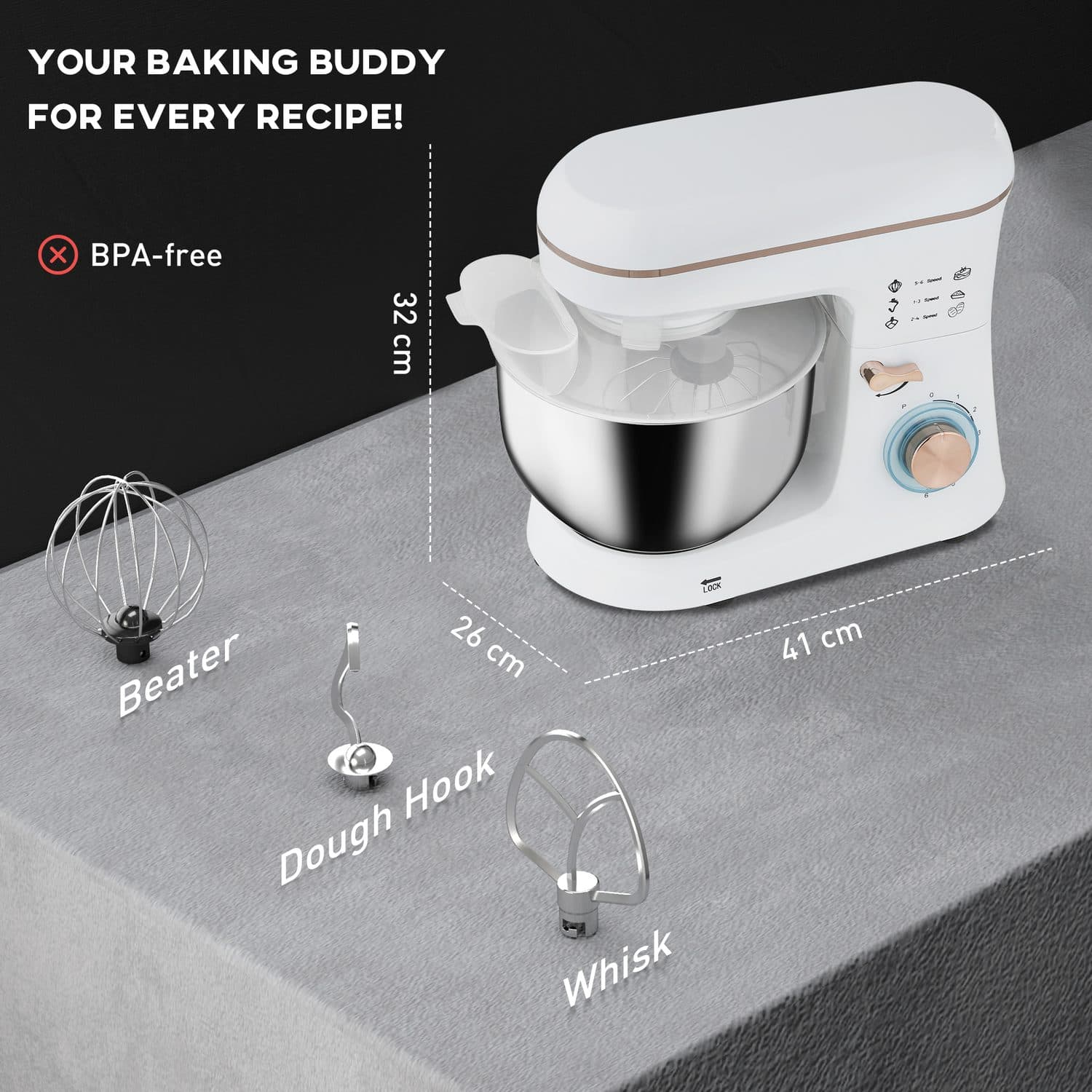 1400W 5L Stand Mixer - image 4