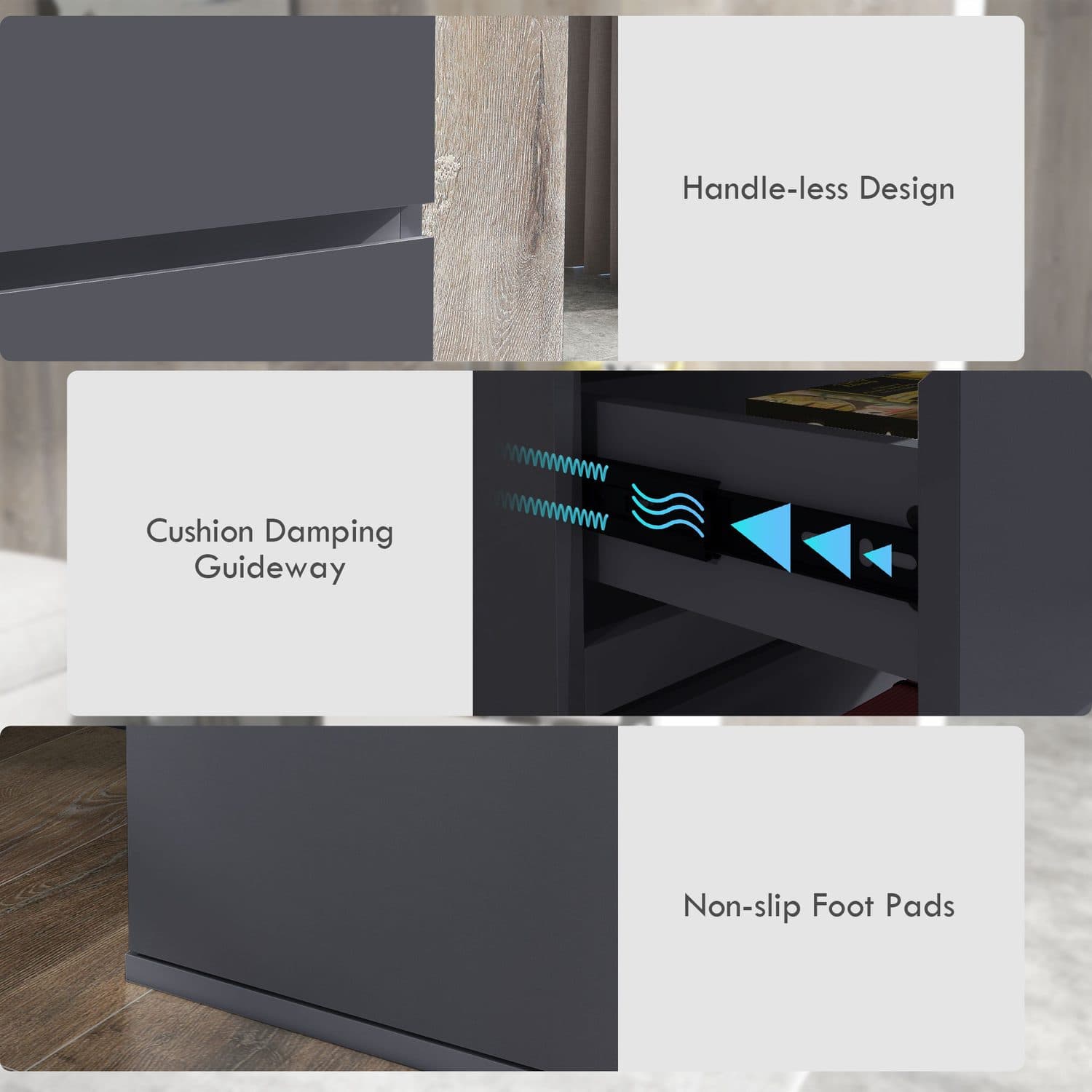 Sleek Grey 4-Drawer Chest - image 4