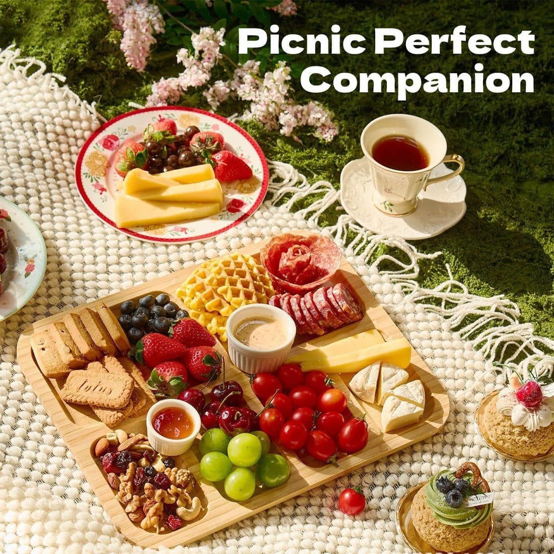 Bamboo Food Tray with Lockable Clear Acrylic Cover - image 4