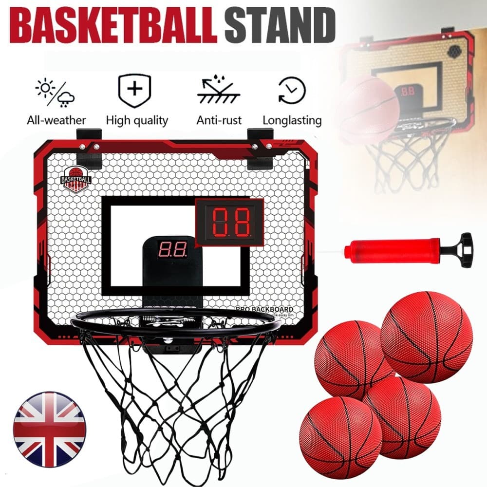 Kids’ Over-Door Basketball Hoop with Electronic LED Scoreboard - image 6