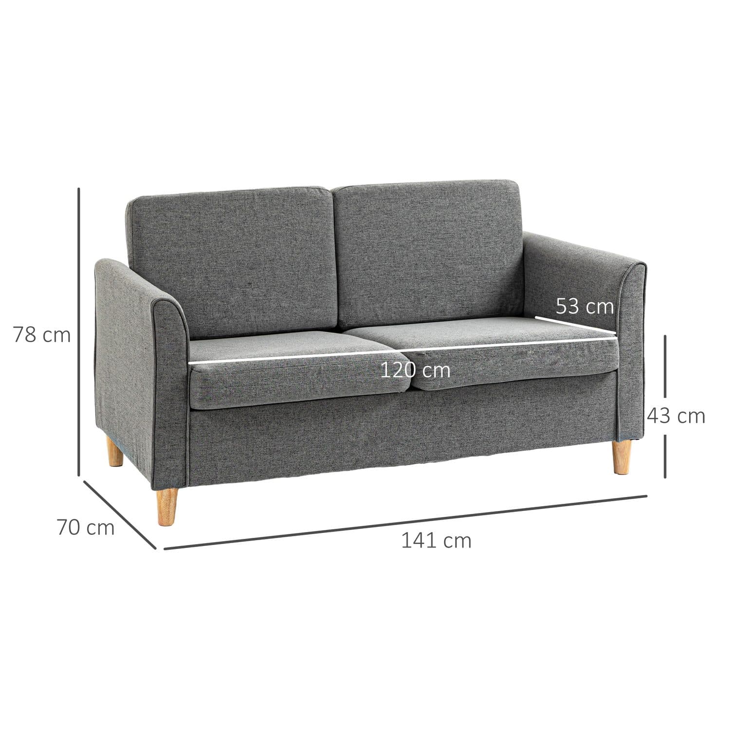 Modern Grey 2 Seater Sofa - image 1