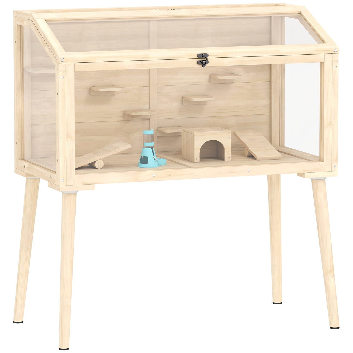 PawHut Wooden Hamster Cage for Gerbils and Hamsters