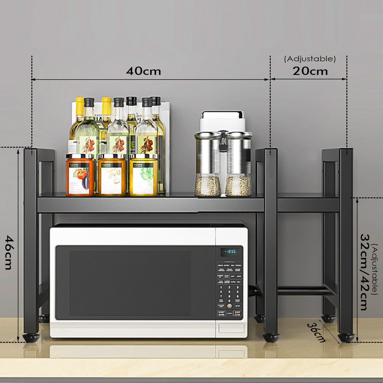 3-Tier Extendable Microwave Rack for Organised Kitchens - image 3
